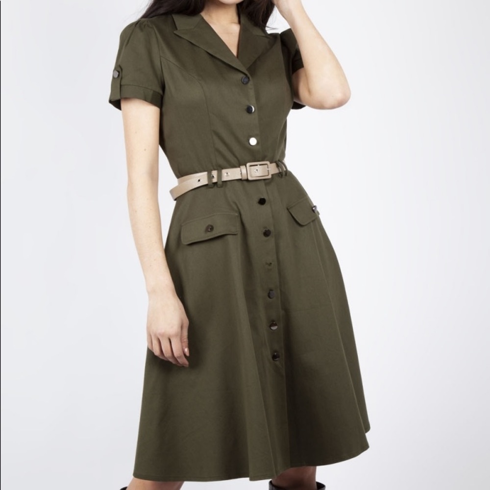 Curve Martha Button Down 40s Flare Dress